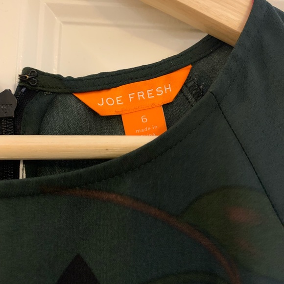 Joe Fresh Forest Green Dress w/flowers sz 6 - Picture 7 of 9